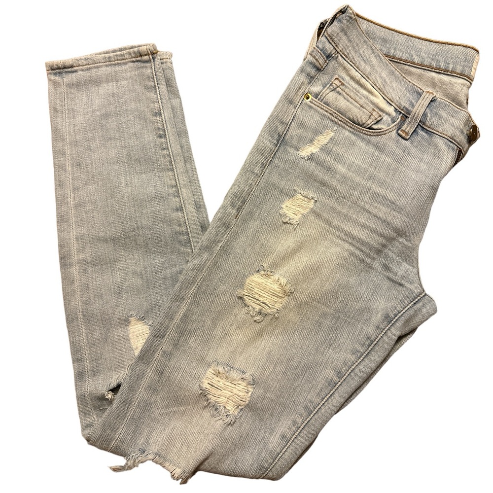 FRAME Women’s Lightwash Distressed Skinny Jeans